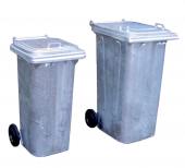 Skraldespande galv. stål -  120 - 1000 Liter